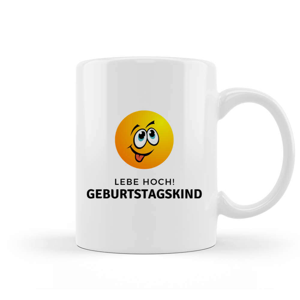 Lebe hoch Geburtstagskind Smiley Tasse kaufen
